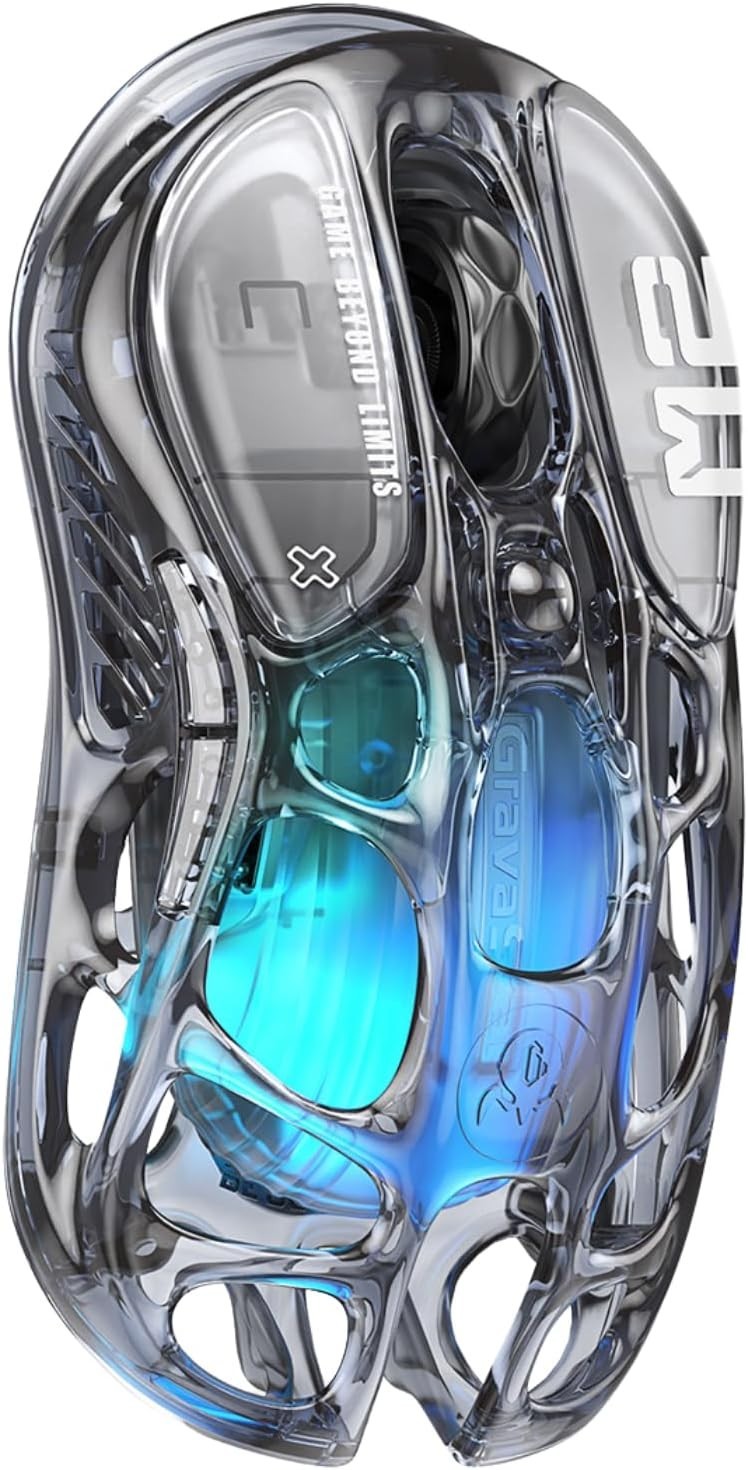 Transparent RGB Wireless Gaming Mouse 26K DPI 79g 5 Button Pro