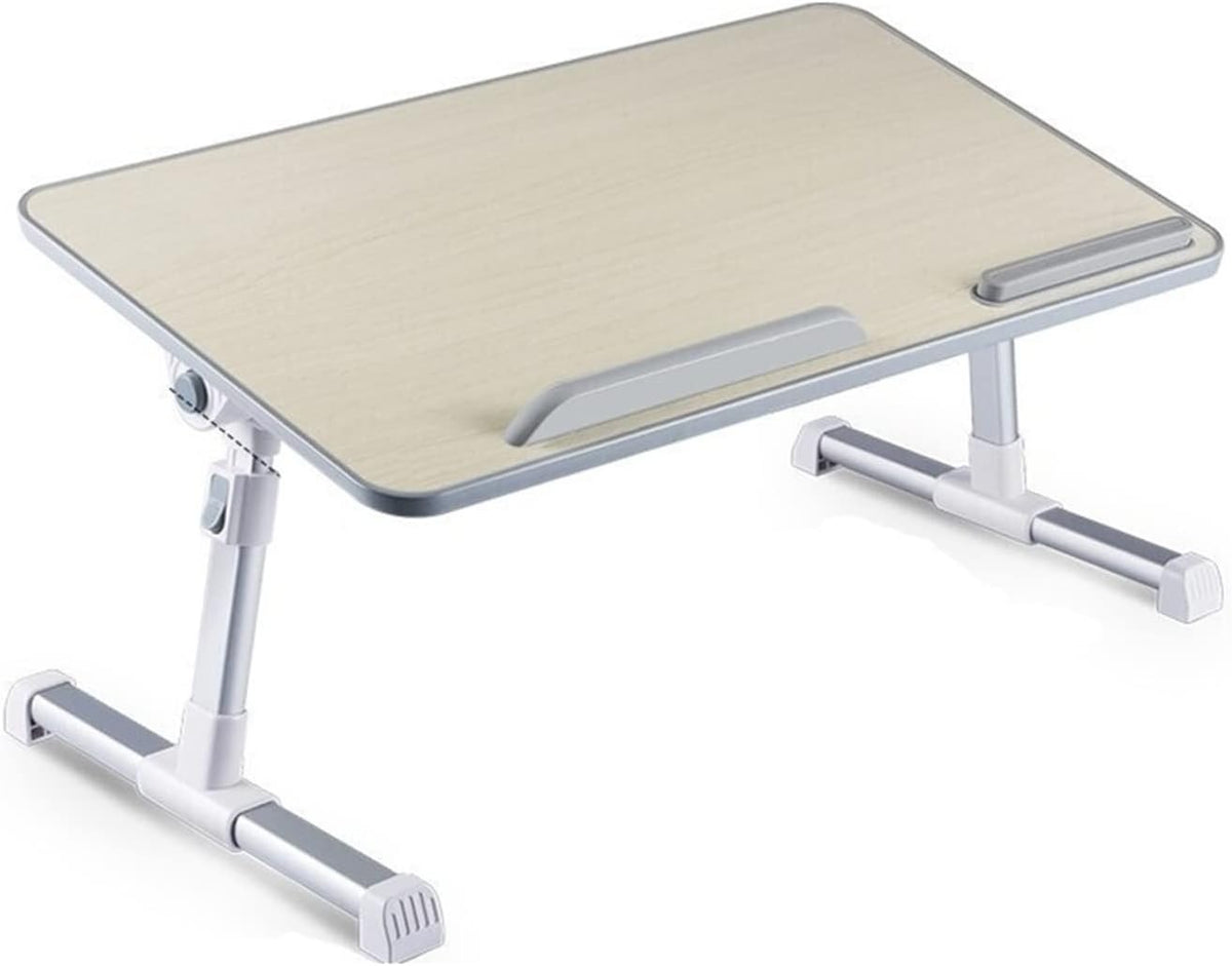 Adjustable Folding Laptop Desk Lightweight Bed Table Small Study Desk White