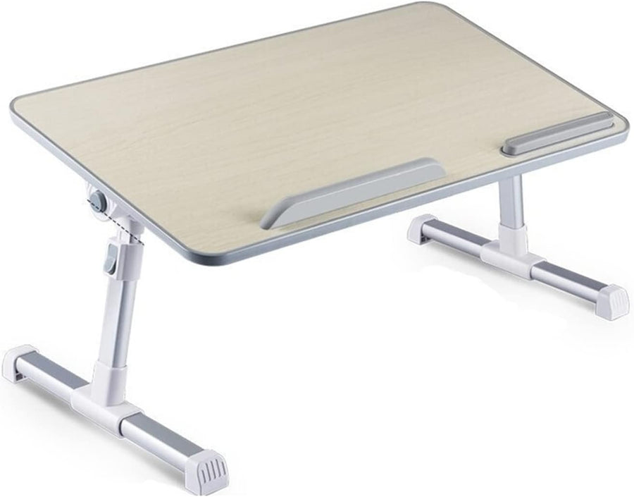 Adjustable Folding Laptop Desk Lightweight Bed Table Small Study Desk White