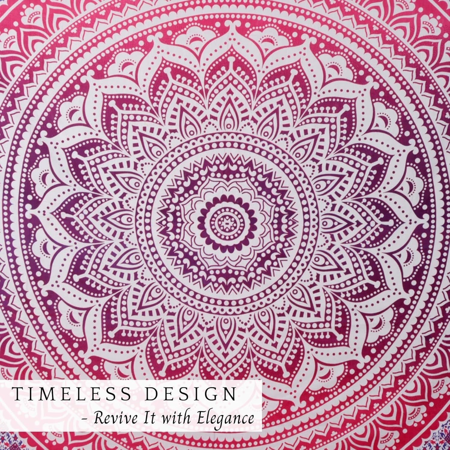Pink Mandala Cotton Tapestry 230x274cm King Boho Decor