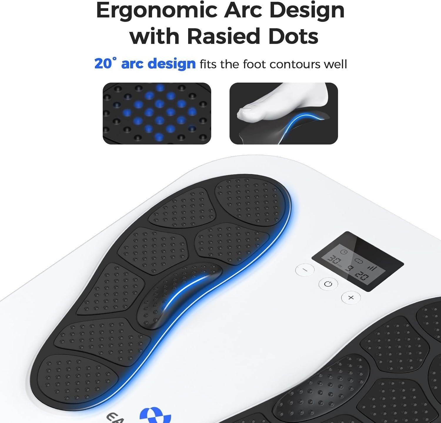 EMS TENS Foot Massager 10 Modes 20 Intensities Plantar Fasciitis Relief White