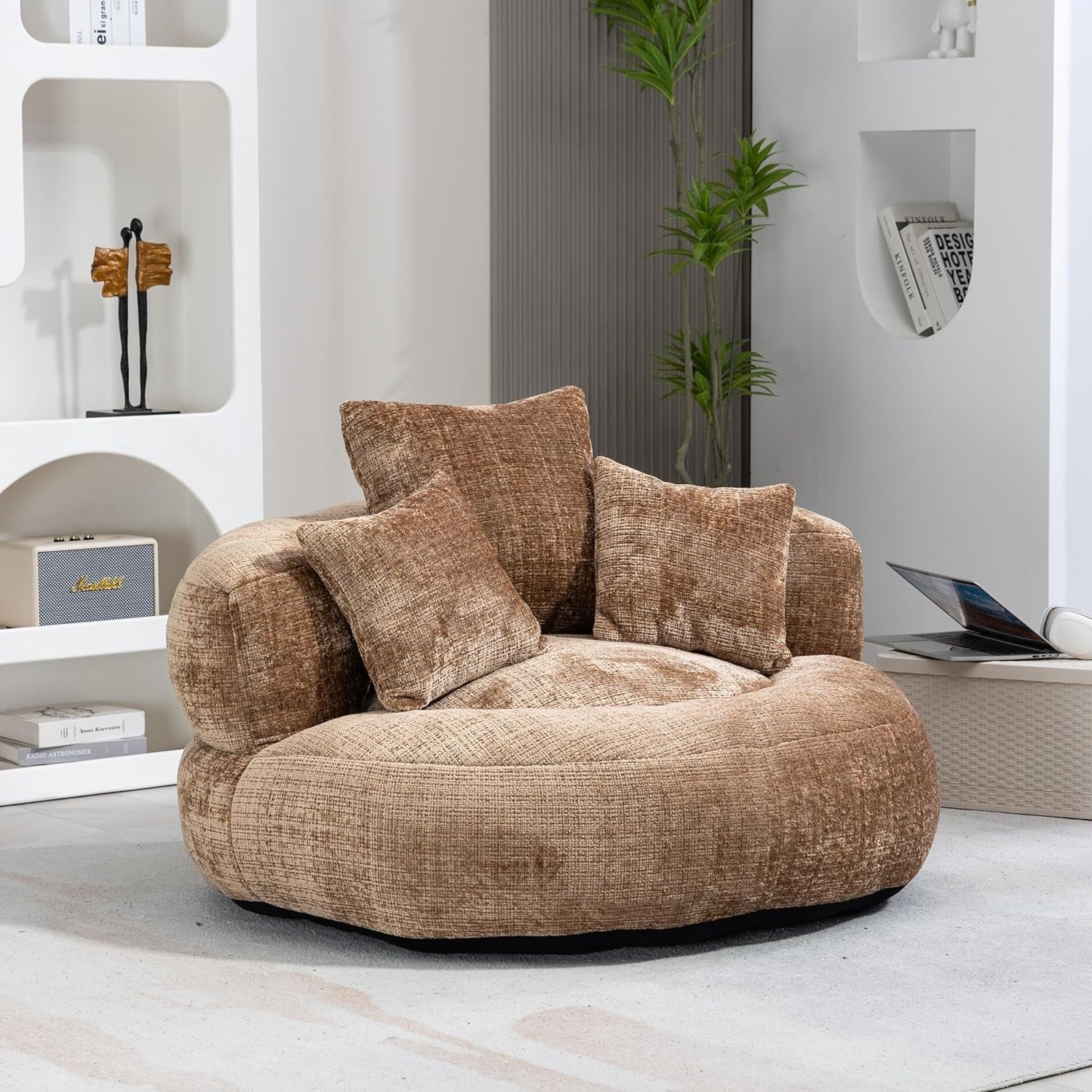 Coffee Luxury  Sofa Chair w Bean Bag / Pillows – Indoor Outdoor Gaming Seat