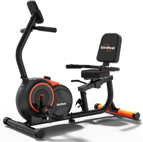 Recumbent Exercise Bike Magnetic 16-Level Quiet Adjustable Seat Heart Rate Home