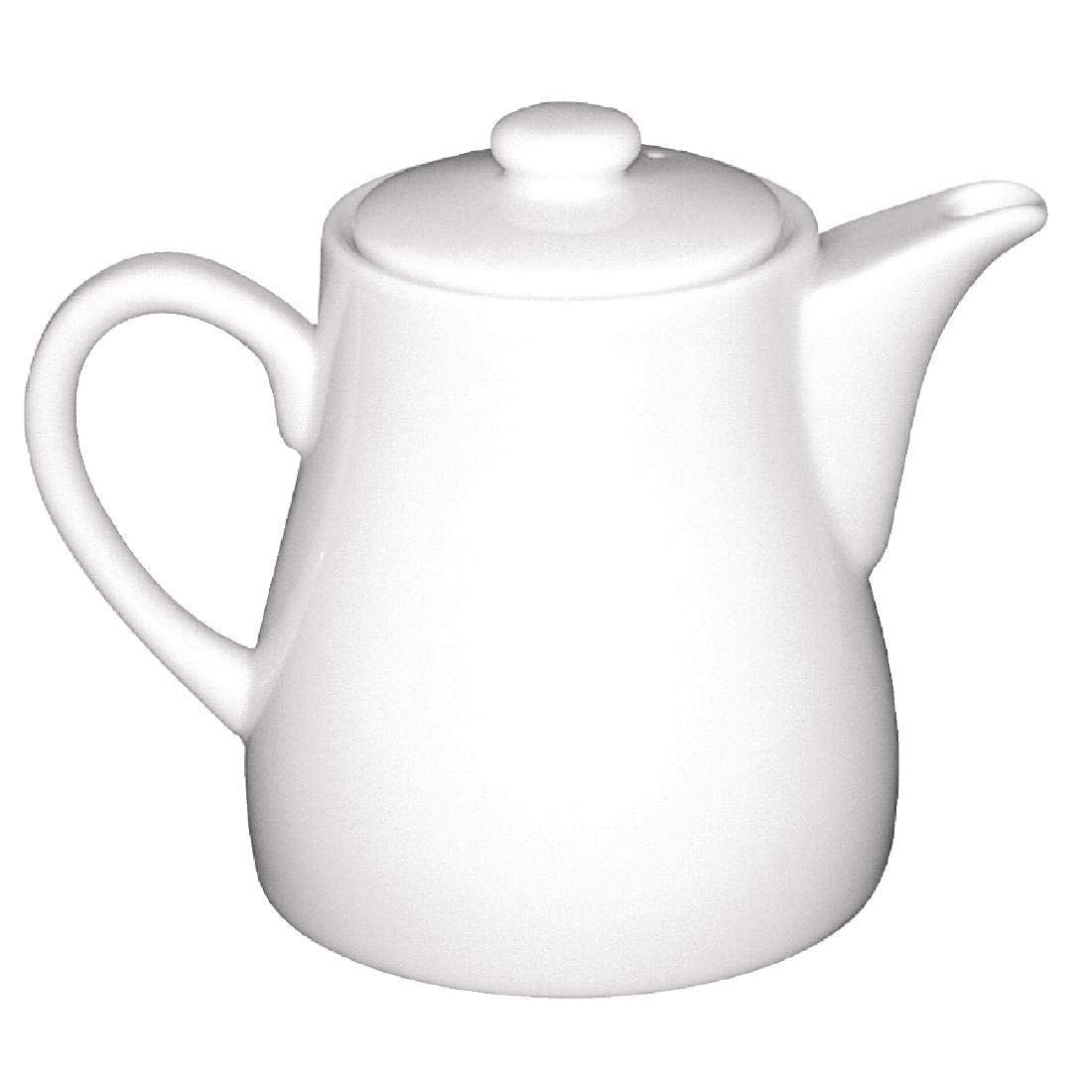 Porcelain Teapots Set of 4 483ml White Stackable Hotel Catering Tea Pot