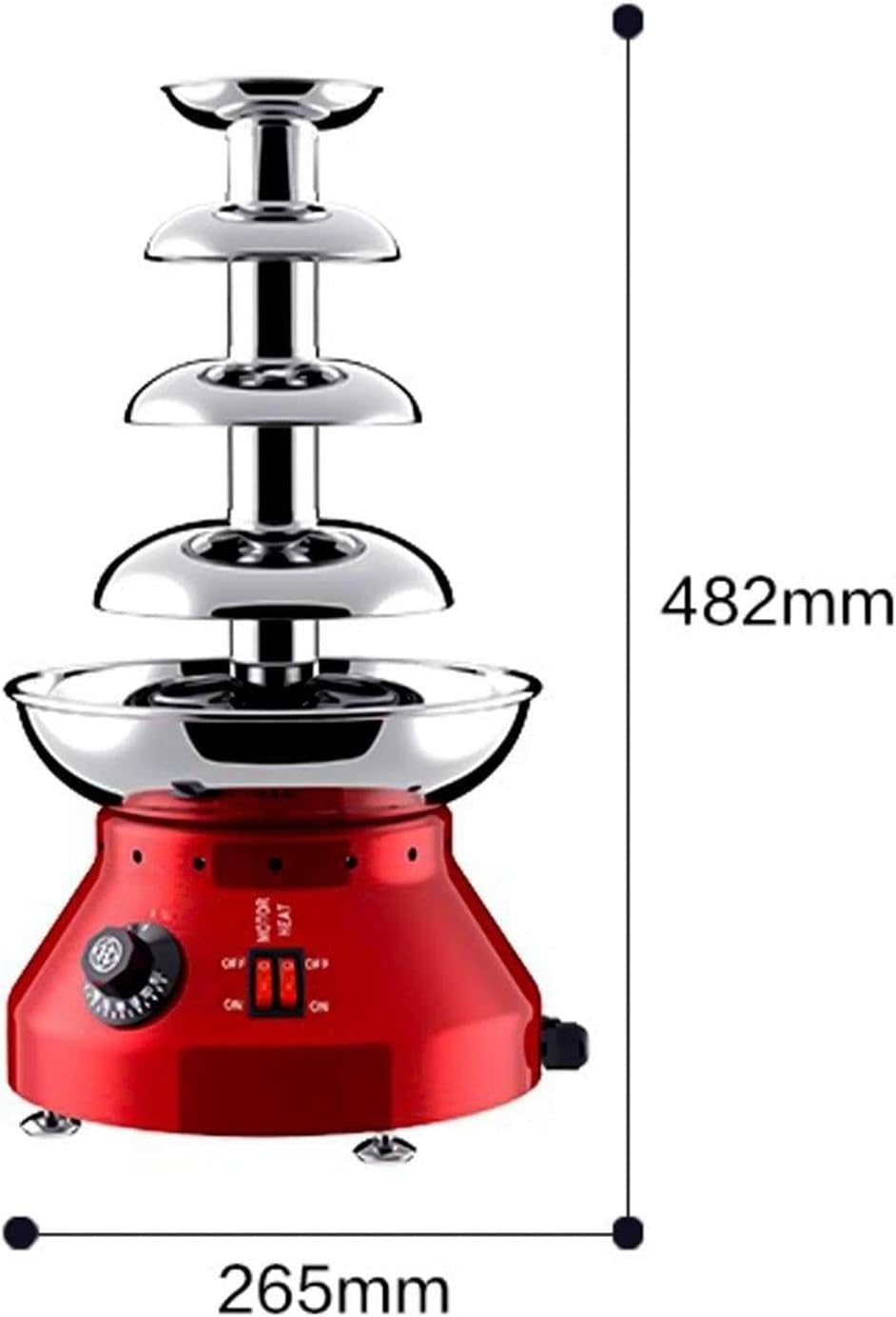 5 Tier Chocolate Fountain Machine 3L Stainless Steel Fondue Party