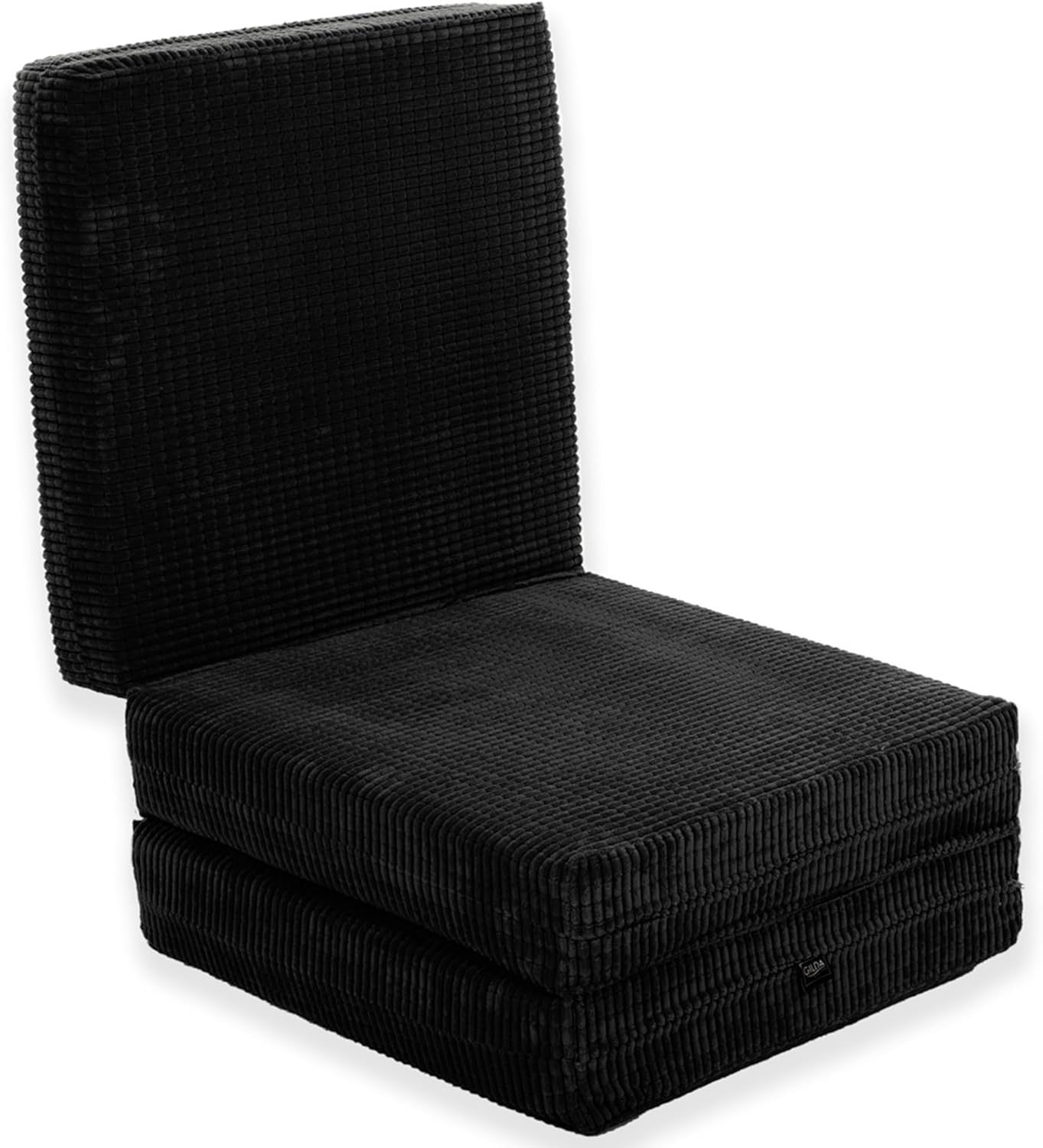 Z Bed Chair Futon Mattress Black Fold Out Single Sofa Bed Footstool Seat