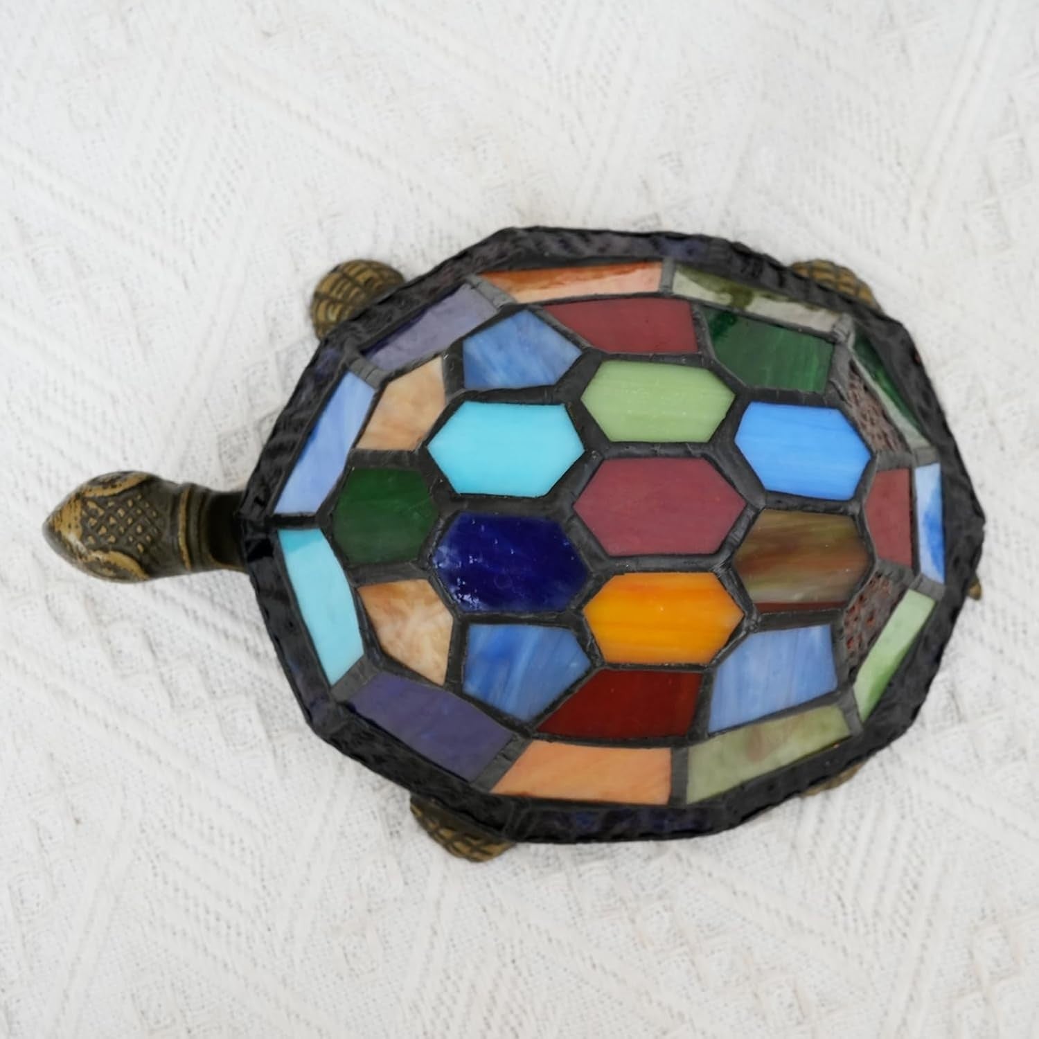 Stained Glass Turtle Lamp Night Light | Kids Room Decor | Table & Desk Lamp