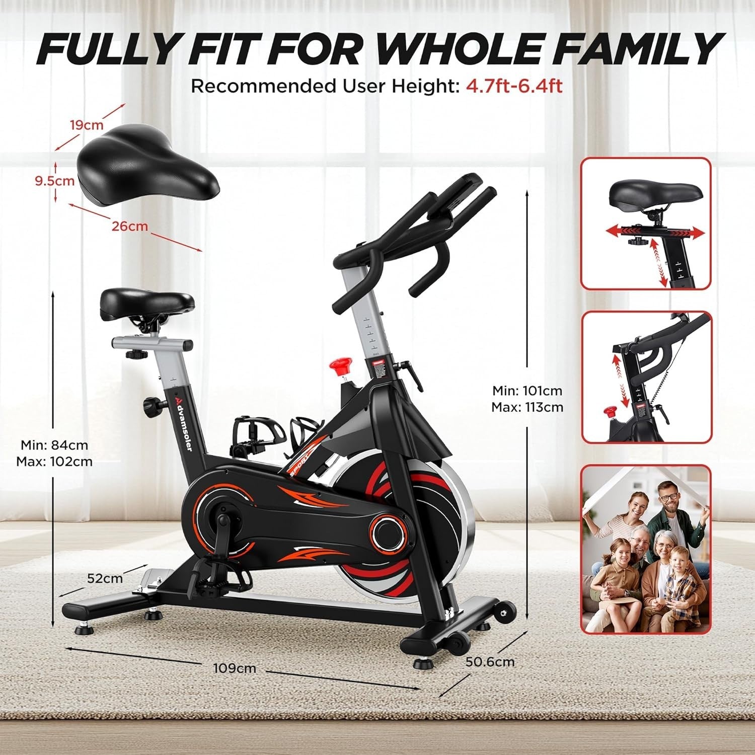 Bluetooth Magnetic Spin Bike w/ LCD Display, Curved Handlebar & 350lb Capacity