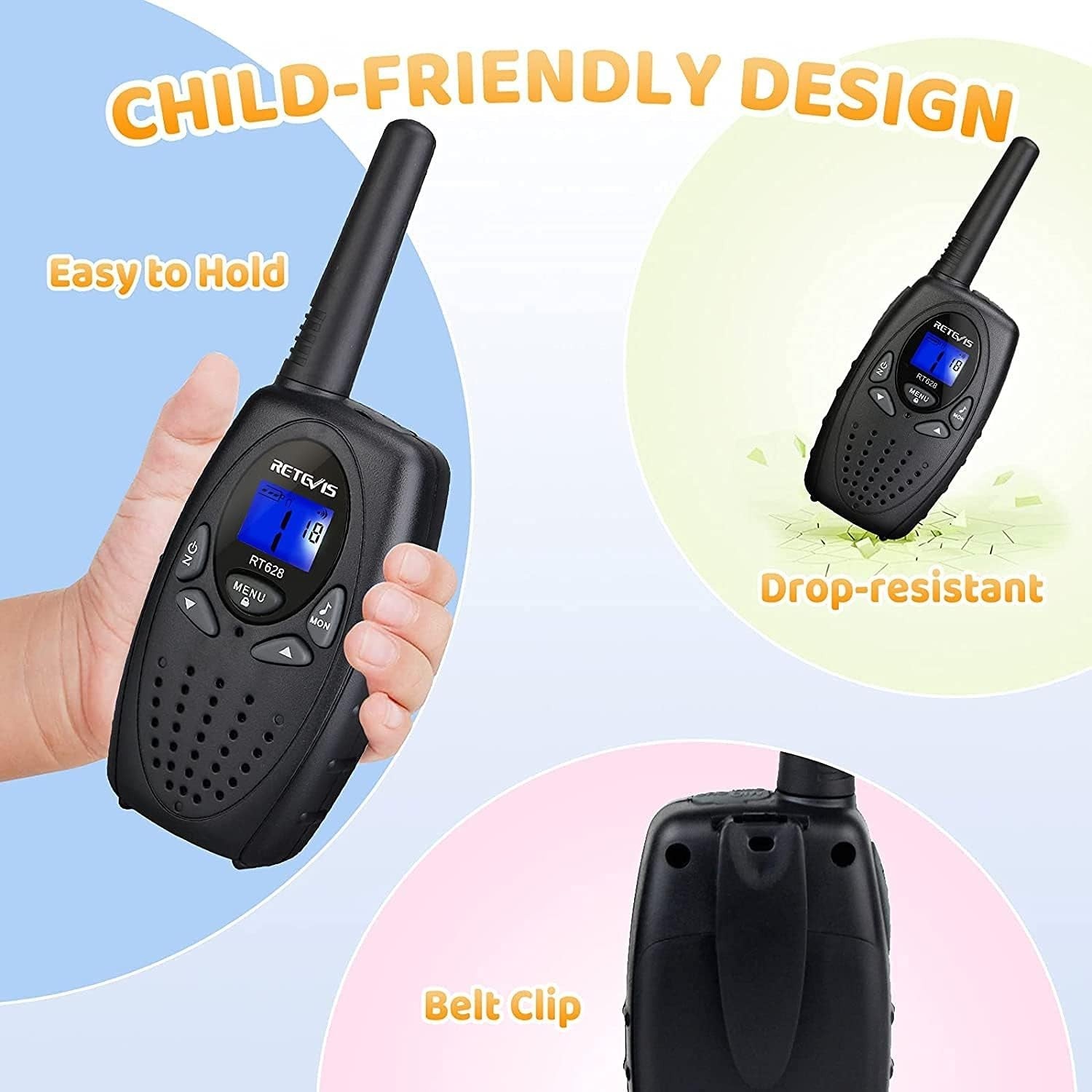 Kids Walkie Talkies 2 Pack PMR446 VOX 8 Channel Long Range Toy Radios