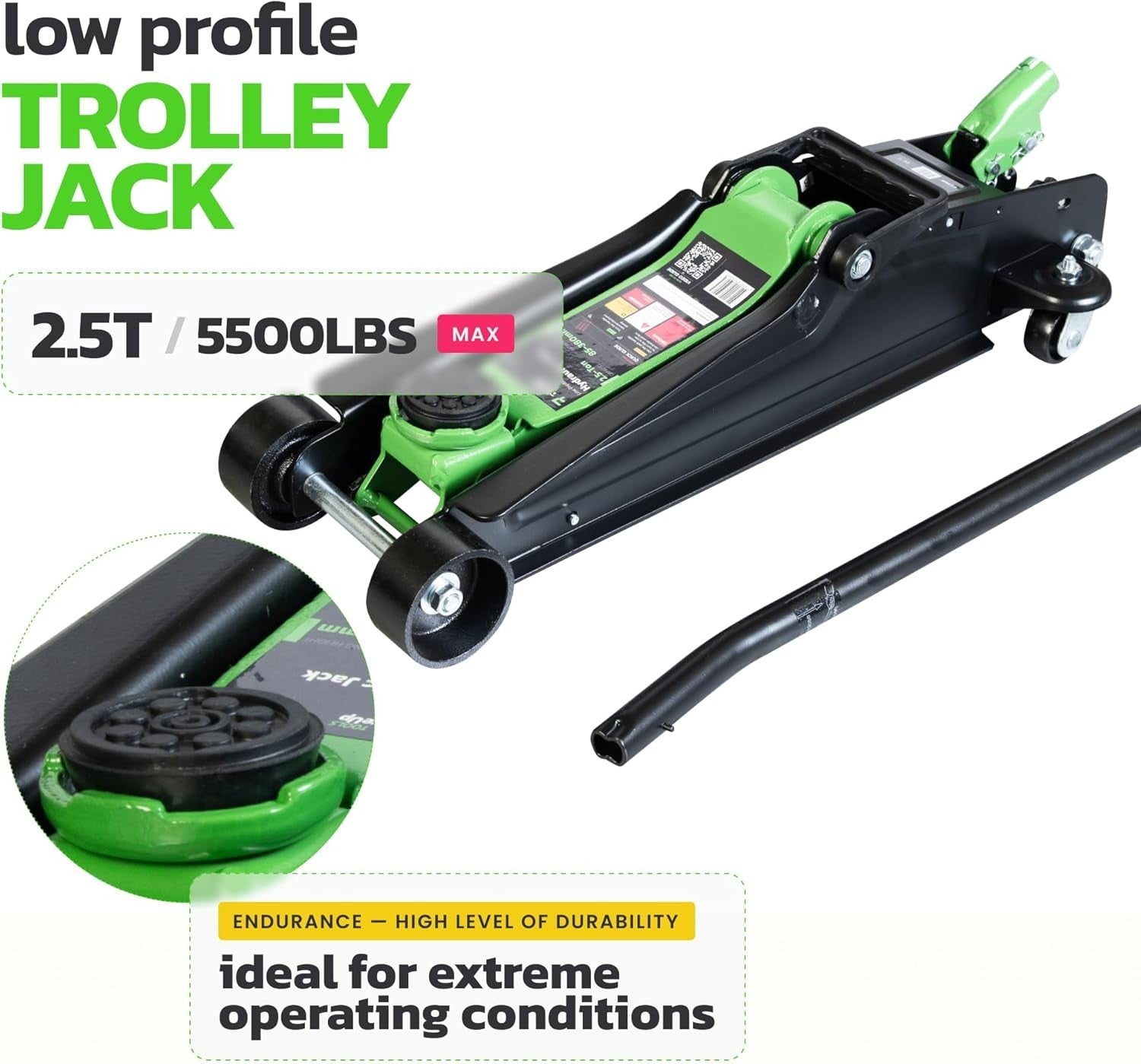 2.5 Ton Low Profile Hydraulic Trolley Jack 5500lbs Car SUV Lift Heavy Duty Steel