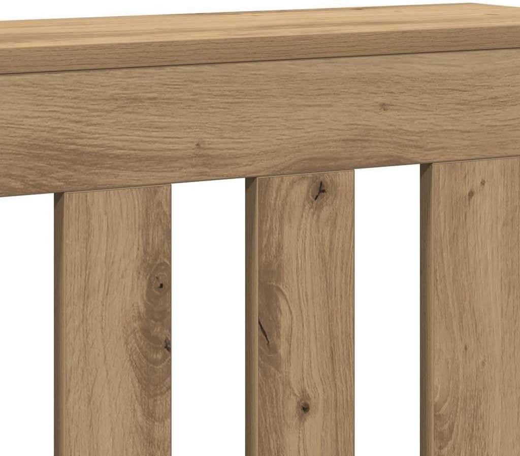 Oak Radiator Cover Shelf | Modern Slatted MDF Cabinet 149x20x82cm
