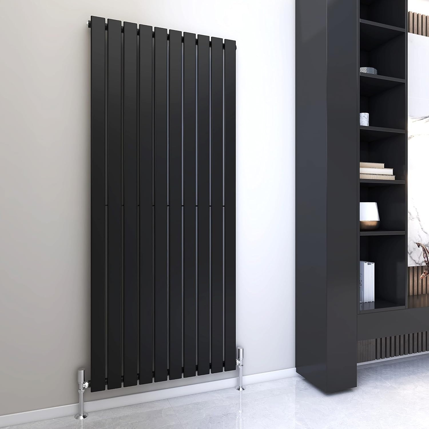 Horizontal Vertical Flat Panel Radiator 1800x680mm Black Central Heating