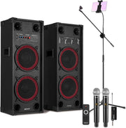 1200W Active Karaoke Speaker System Black with UHF Mics