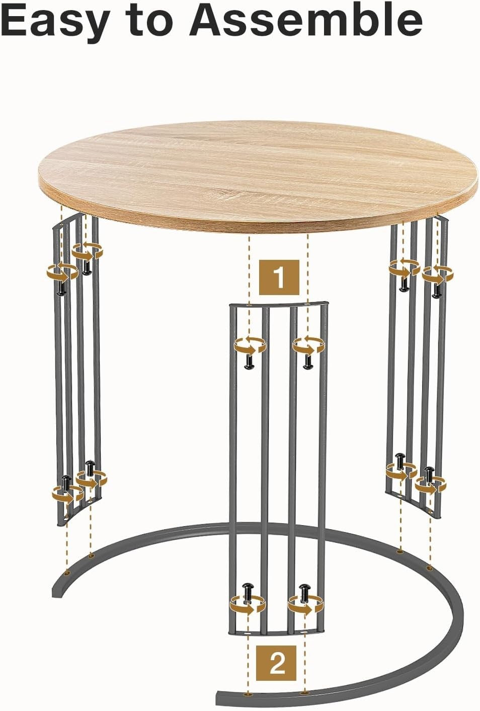Nesting Coffee Table Set Wood Top Sled Base Modern Living Room Home Furniture