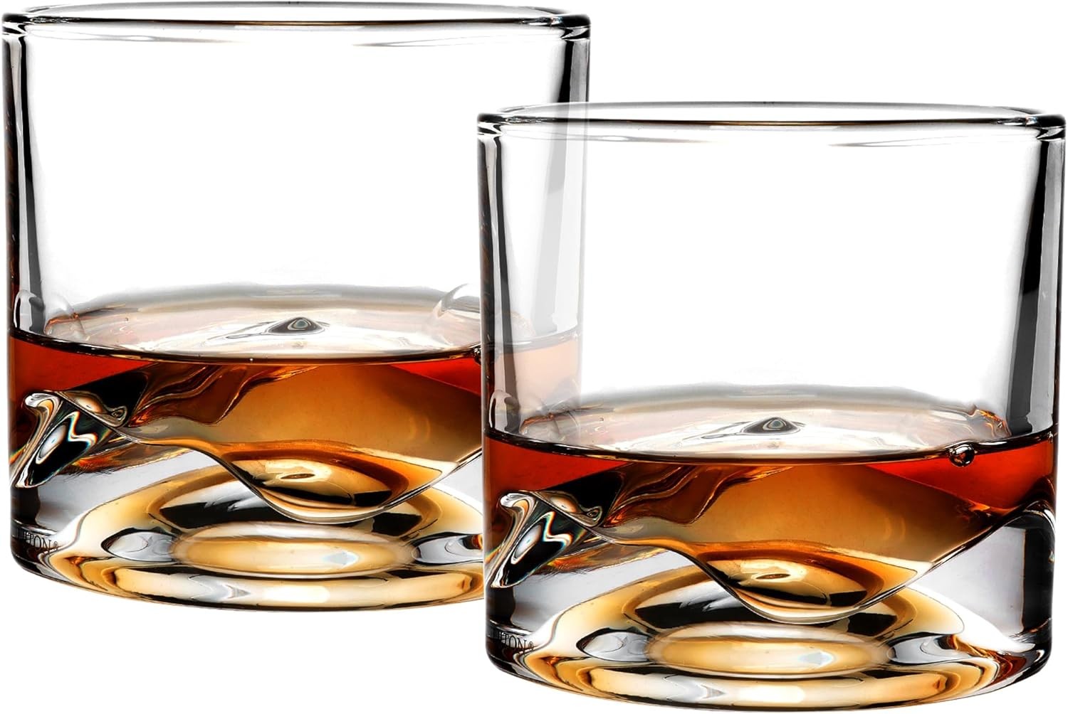 Mont Blanc Mountain Whiskey Glasses Set of 2 – 280ml Freeze-Chill Crystal Tumble