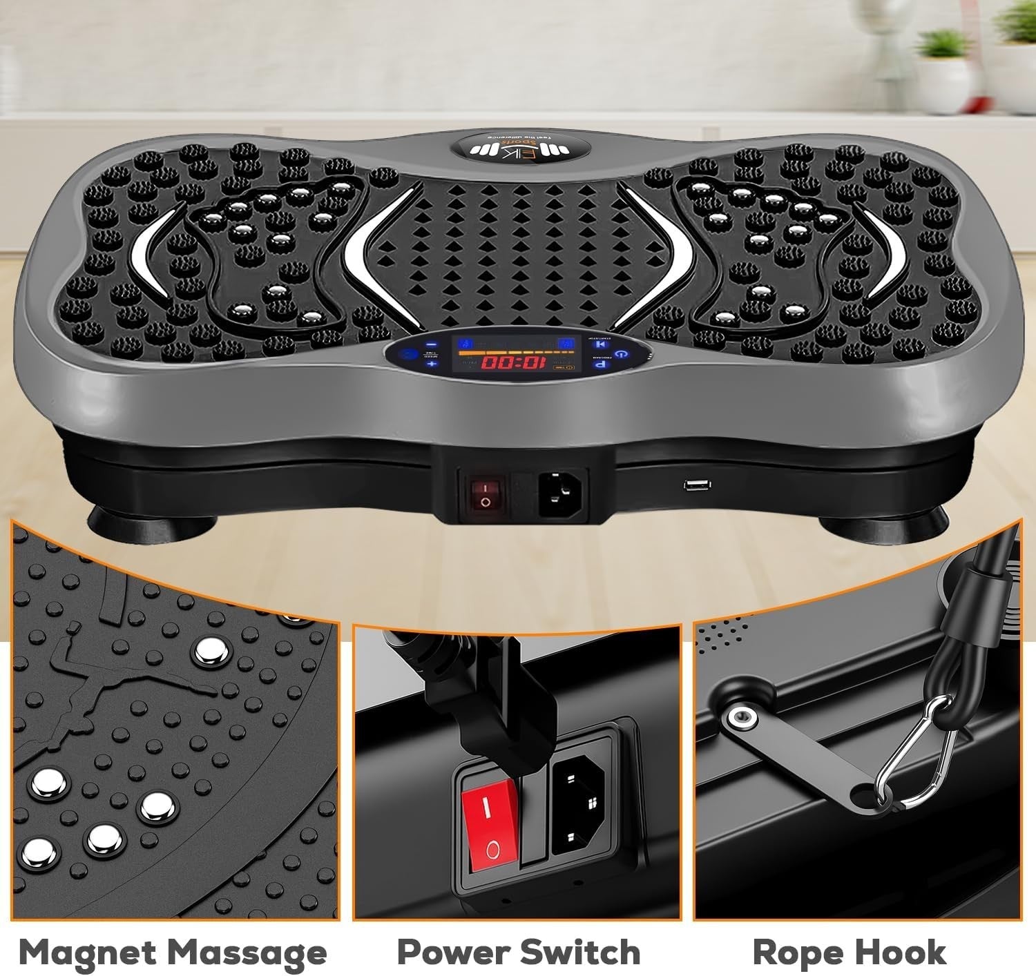 Vibration Plate Exercise Machine 99 Levels Bluetooth Remote 120KG