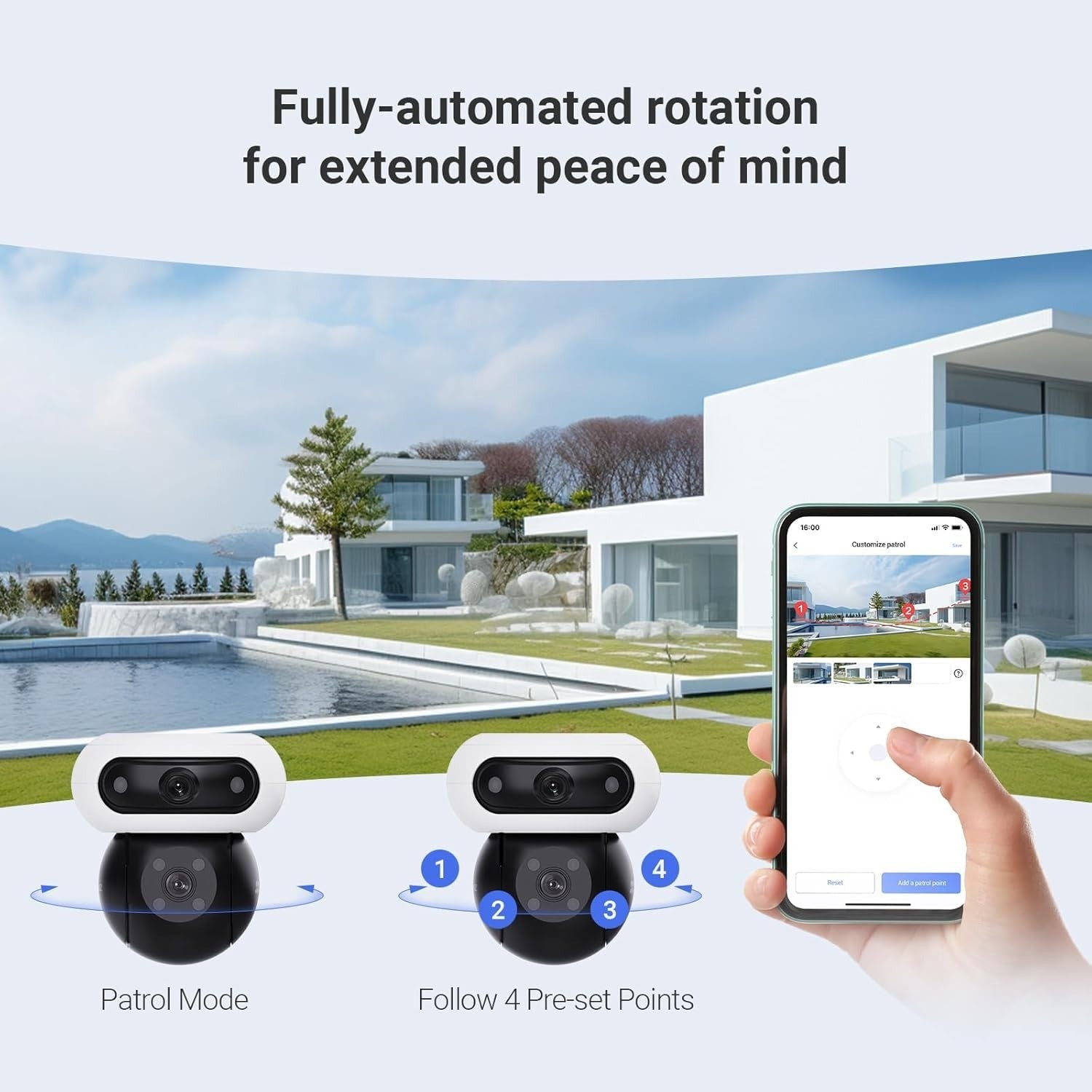 Dual Lens 8MP Security Camera 360° Auto Tracking Color Night Vision