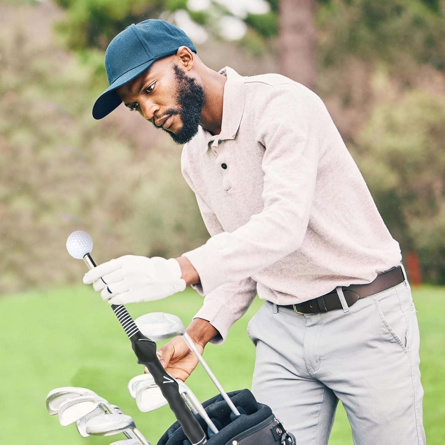 Retractable Golf Swing Trainer Telescopic Grip Tempo Aid