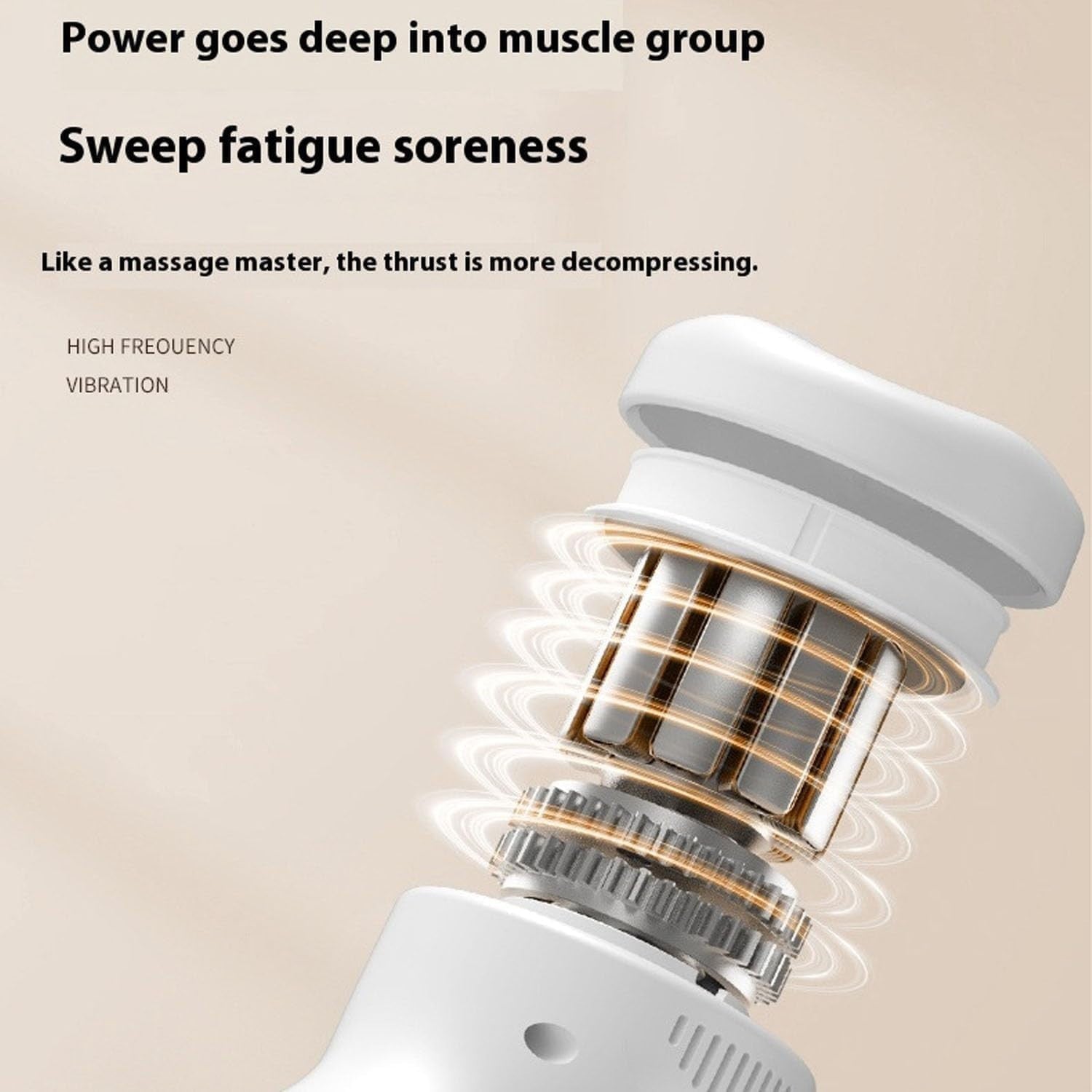 Deep Tissue Massage Gun Body Relief Percussion Massager Quiet 12 Speed White