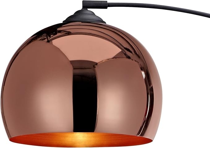 Arc Floor Lamp 170cm Rose Gold Bell Shade Marble Base Modern Standing Light