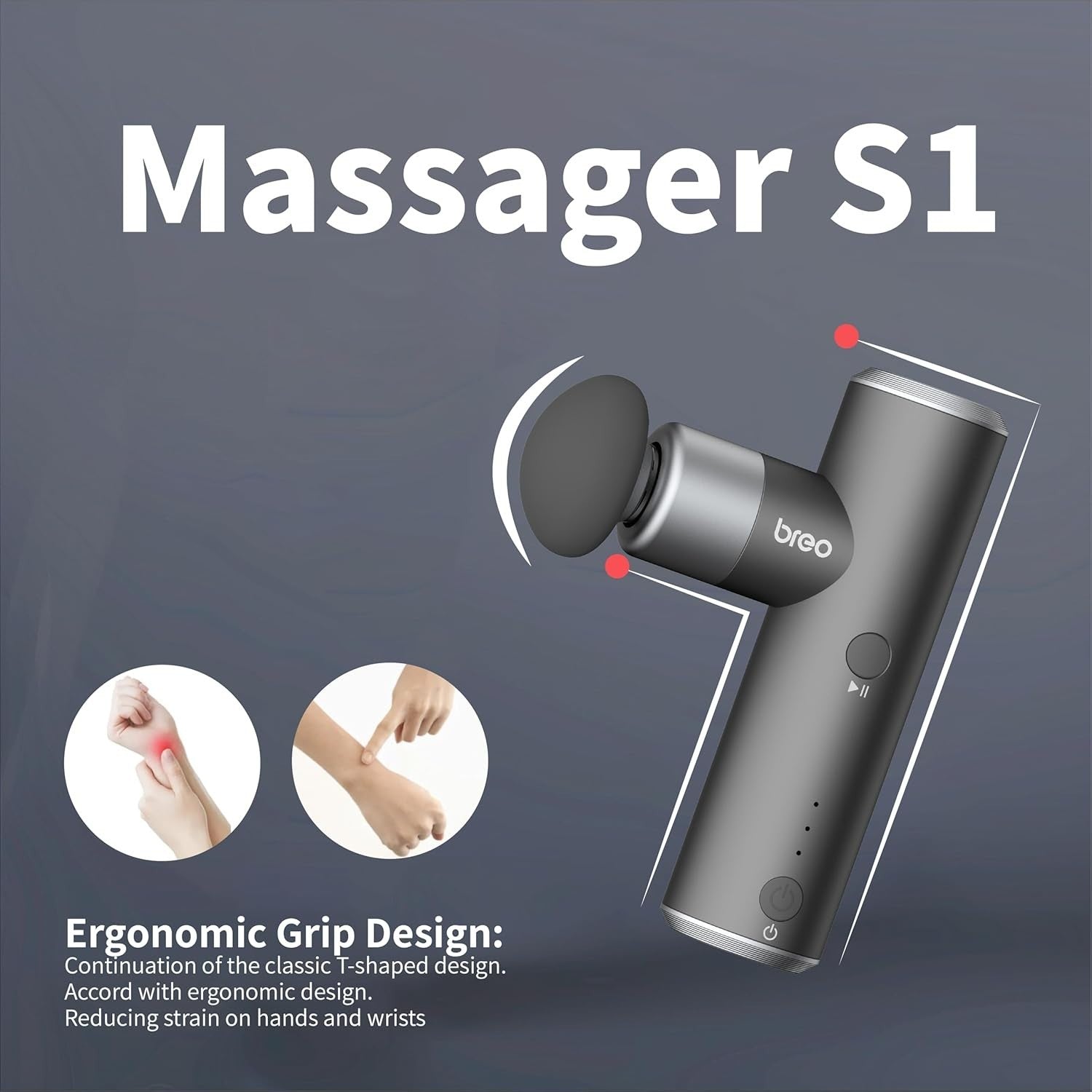 Ultra Quiet Mini Massage Gun Deep Tissue Muscle Recovery Lightweight 4 Heads