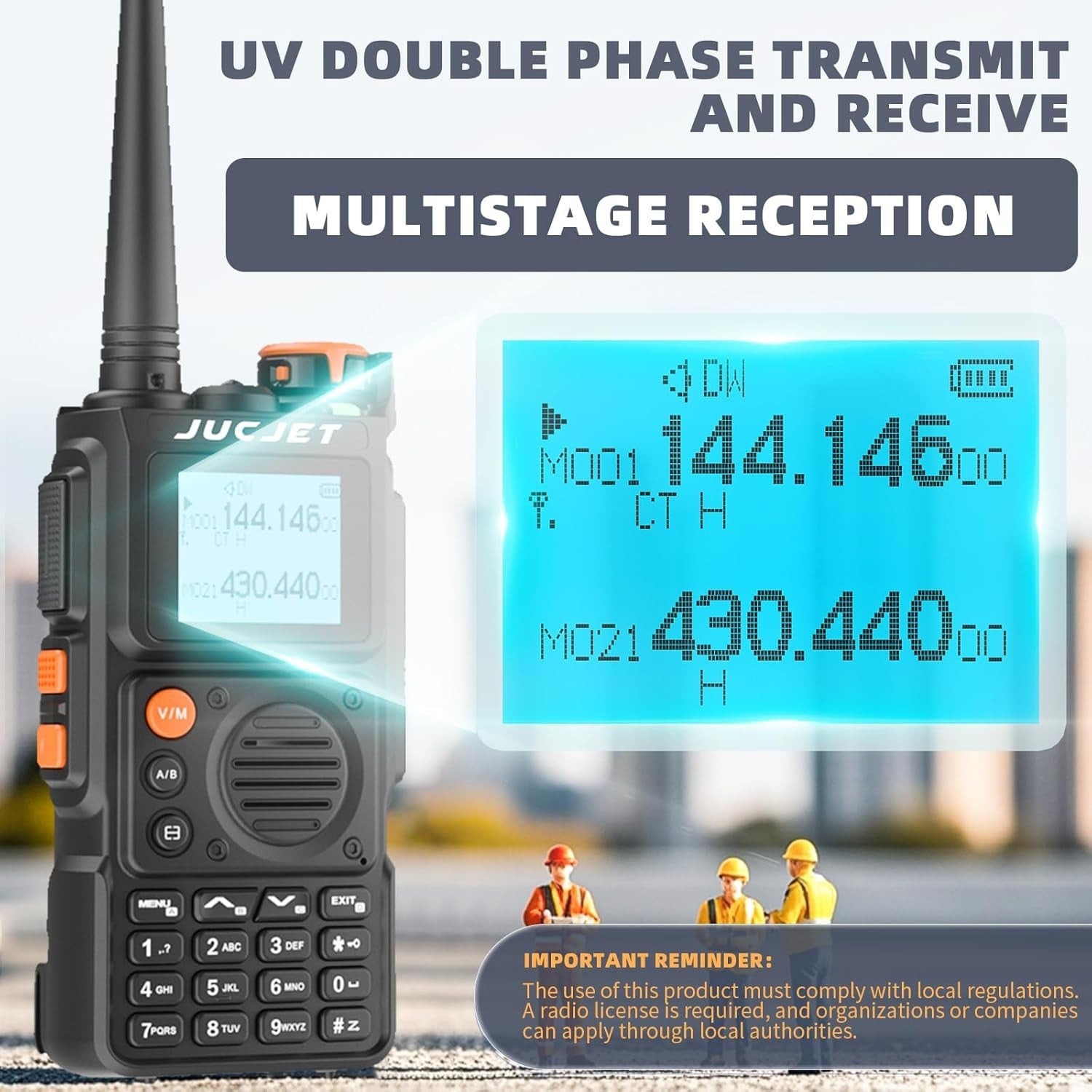 Dual Band Walkie Talkie 2 Pack 999 Channel High Power 2600mAh Radio