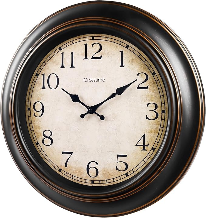 45cm Vintage Wall Clock Retro Bronze Silent Large Classic Home Decor