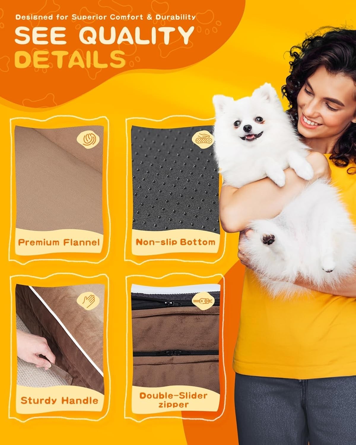 XL Waterproof Orthopedic Dog Sofa Bed Washable 117x76cm