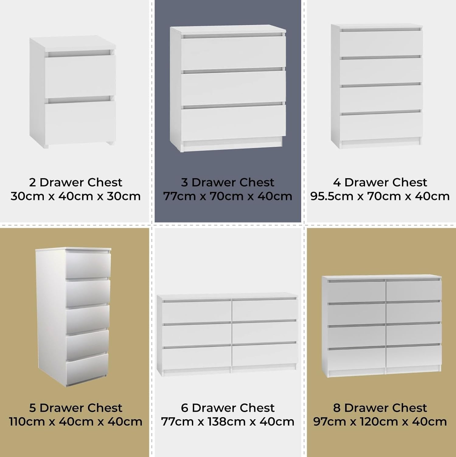 White 5 Drawer Tall Chest Storage Cabinet Modern Bedroom Organizer Unit