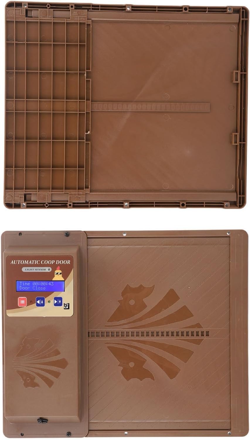 Automatic Chicken Coop Door Opener Timer Light Sensor Brown