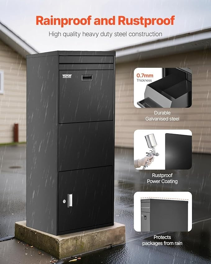 Lockable Parcel Drop Box Outdoor Mailbox – Anti-Theft, Weatherproof, Large