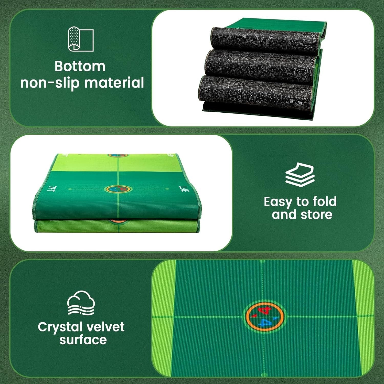 Indoor Putting Green Golf Game Mat Training Aid Office Home Practice Set