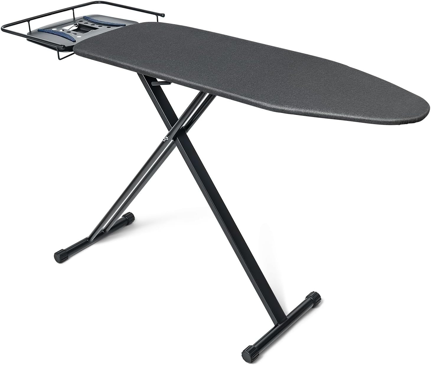 Extra Wide Ironing Board 123x44cm Black Heavy Duty Adjustable Steam Rest