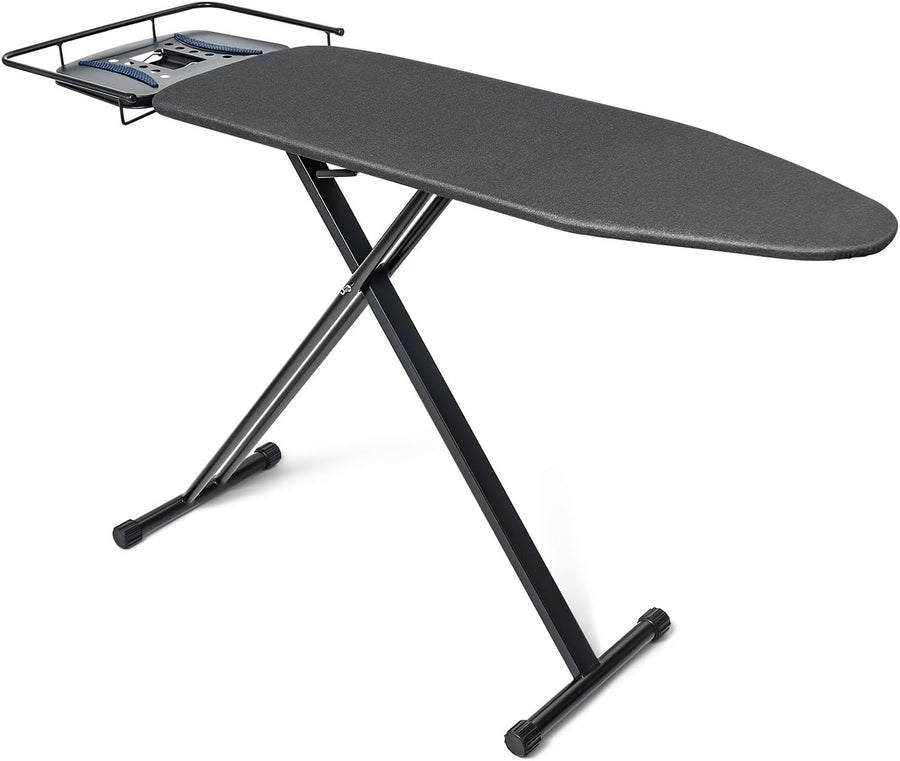 Extra Wide Ironing Board 123x44cm Black Heavy Duty Adjustable Steam Rest