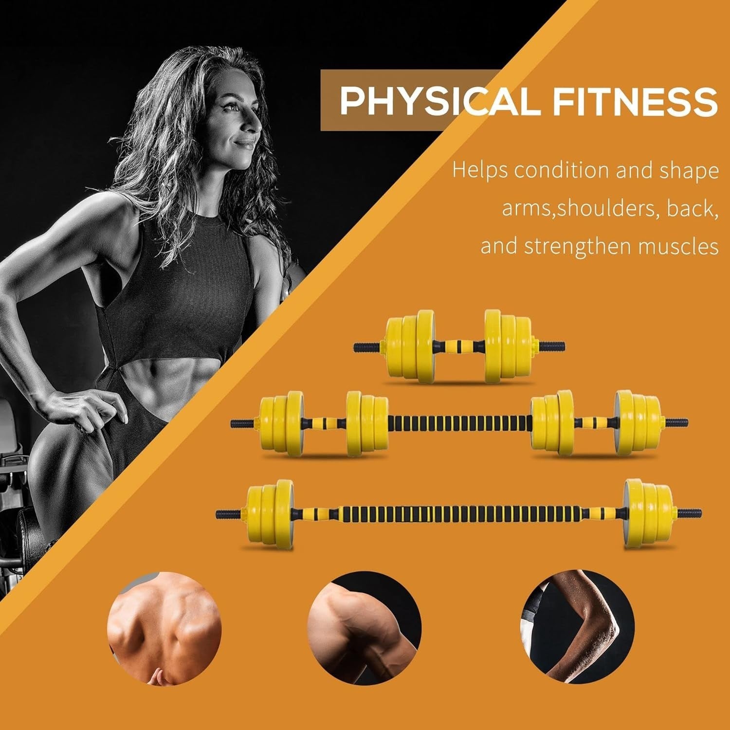 Adjustable Dumbbell Barbell Set 20kg 3-in-1 Home Gym Weight Training