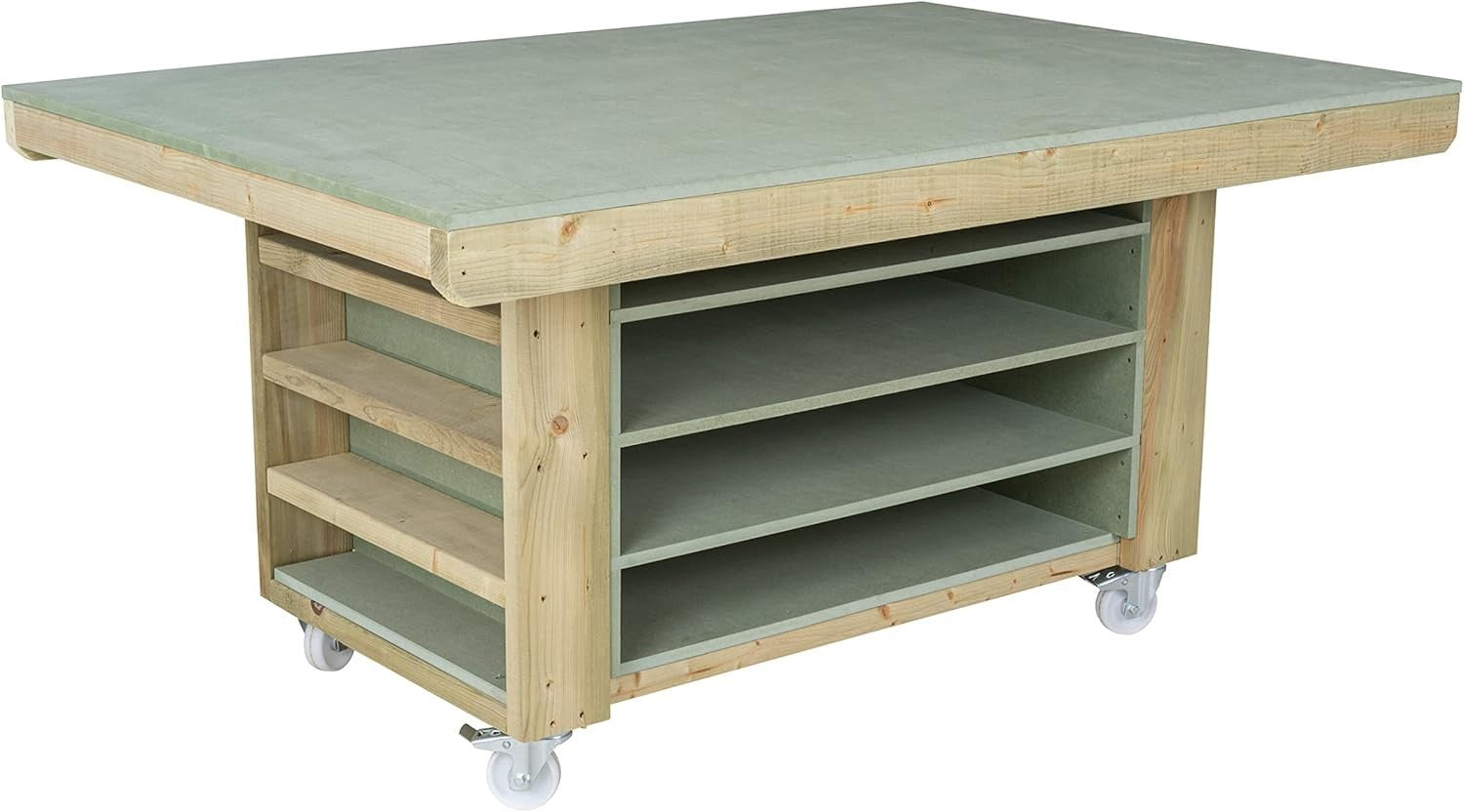 Heavy-Duty Art & Craft Studio Workbench – 18mm Moisture-Resistant Top & Storage