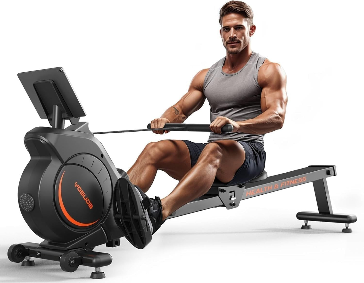 Quiet Magnetic Rowing Machine 16-Level Resistance App LCD Rower 160KG Home Use