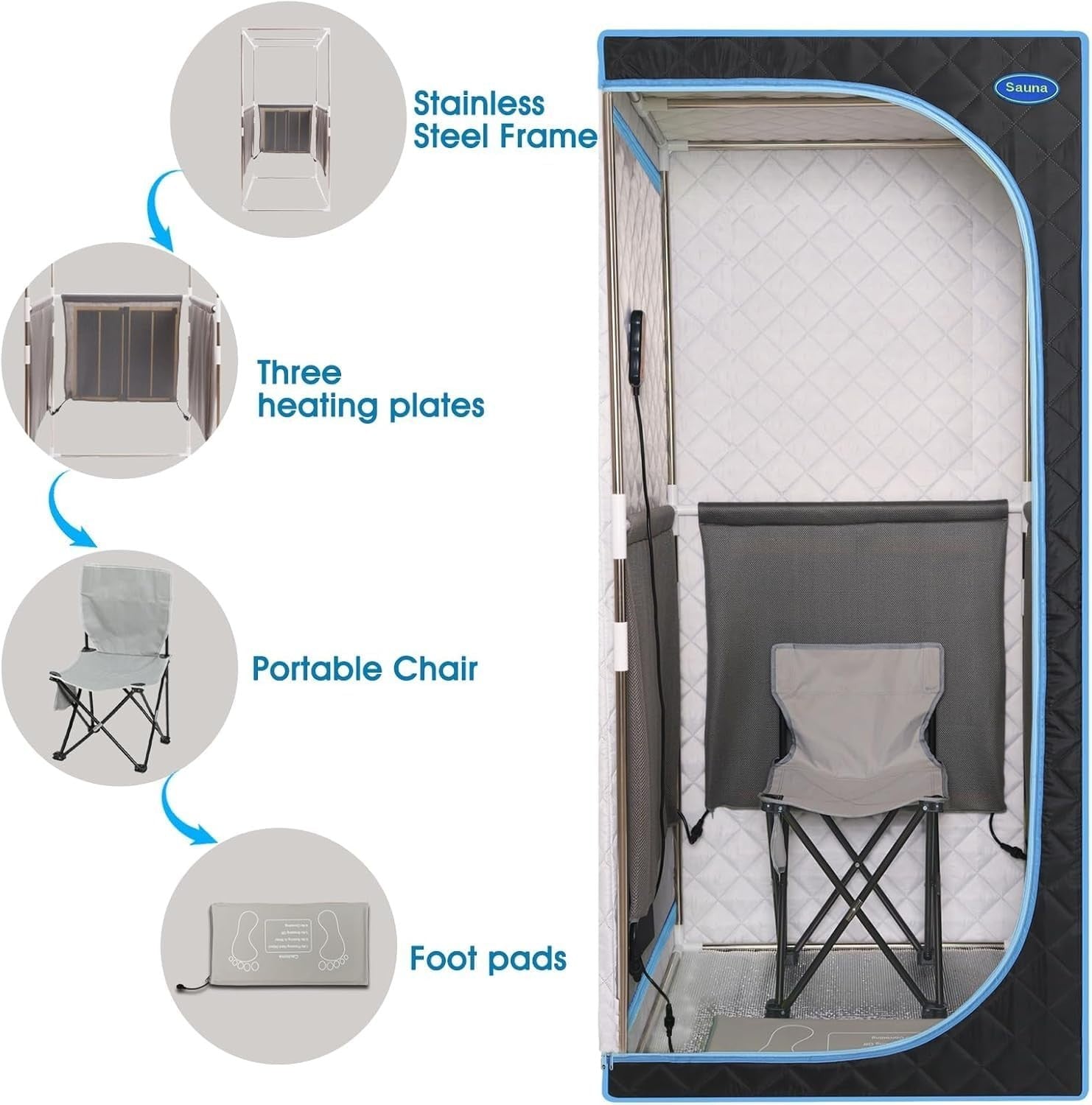 Portable Infrared Sauna Tent Home Spa with Chair & Remote Control