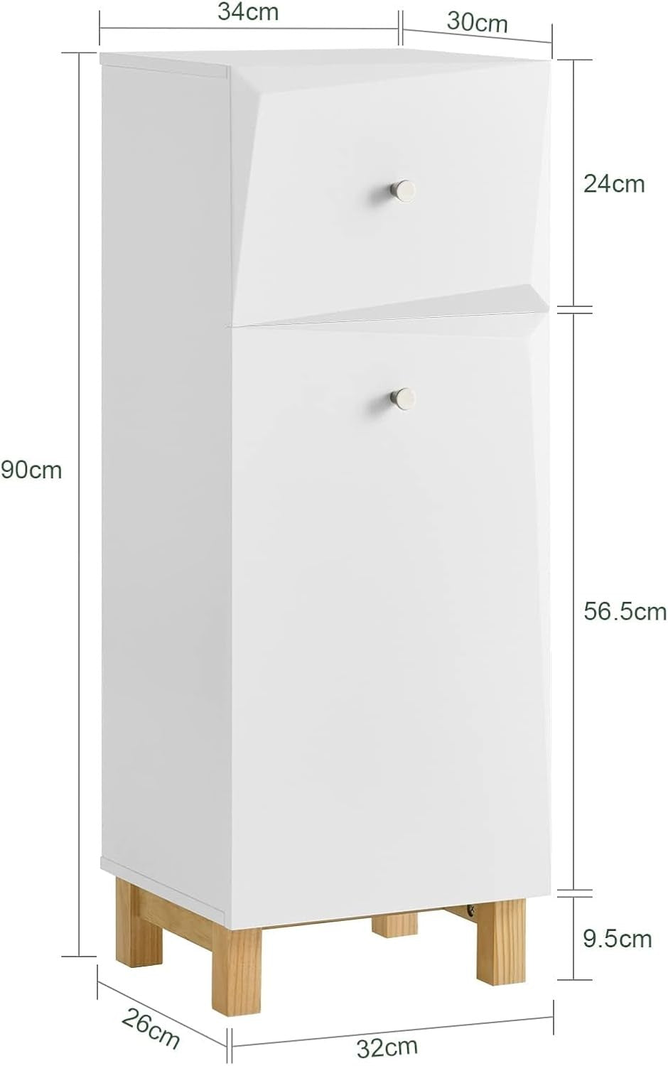 SoBuy Bathroom Cabinet with Laundry Basket – Laundry Cabinet with Drawer – Compa