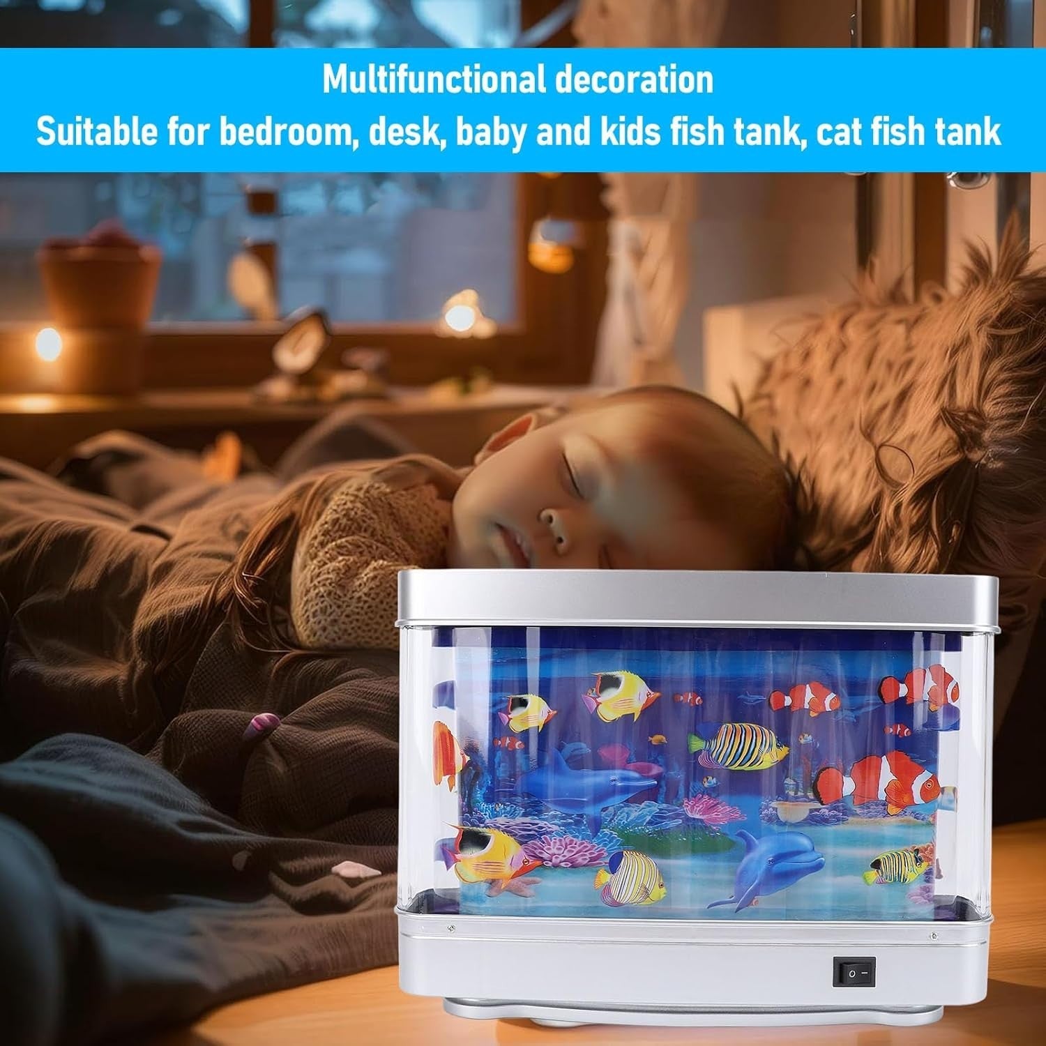 Mini Moving Fish Tank Lamp with USB Night Light – Sensory Relaxation