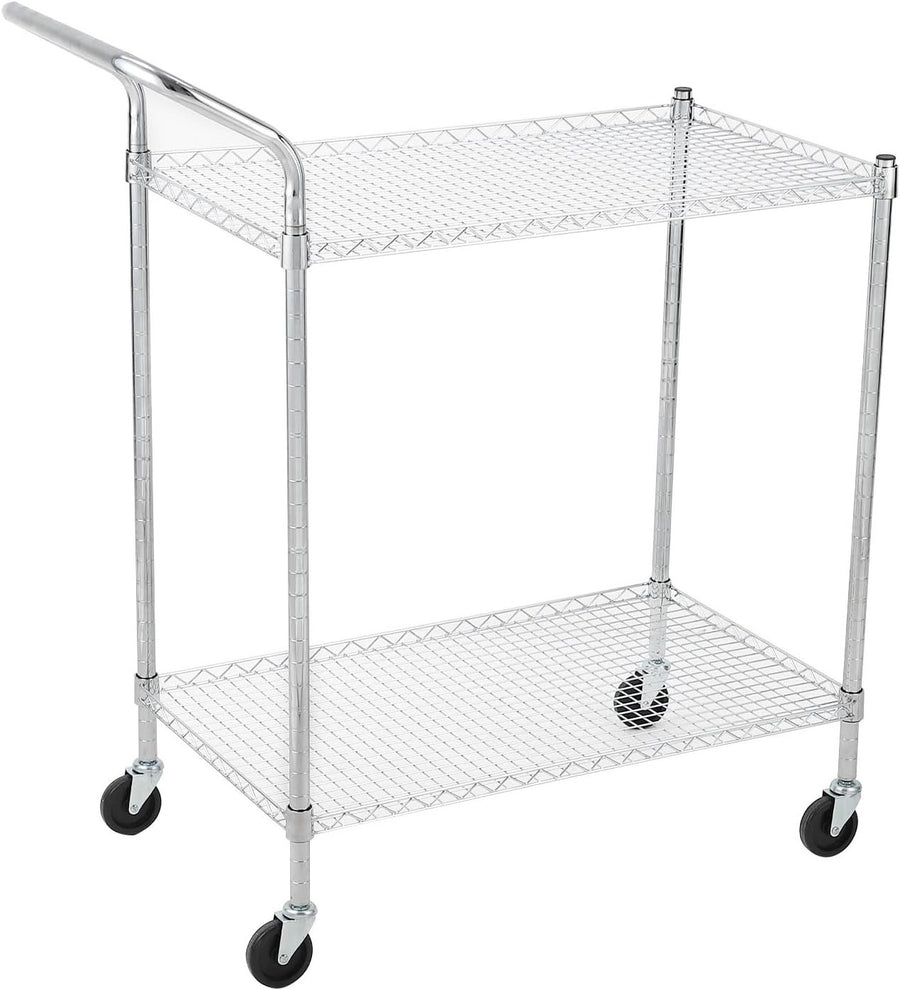 3 Tier Heavy Duty Utility Cart Rolling Metal Storage Trolley Wheels