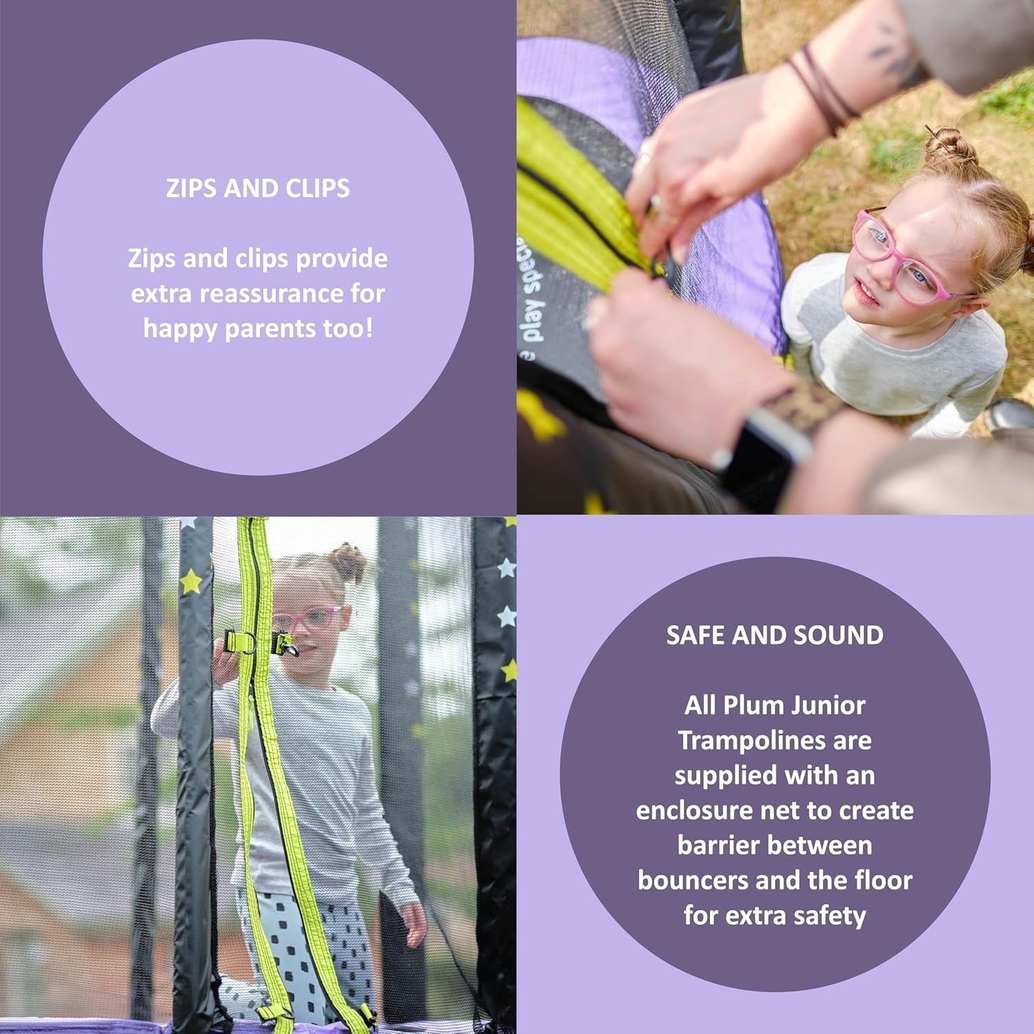 4FT Kids Mini Trampoline with Safety Enclosure Indoor Outdoor Junior