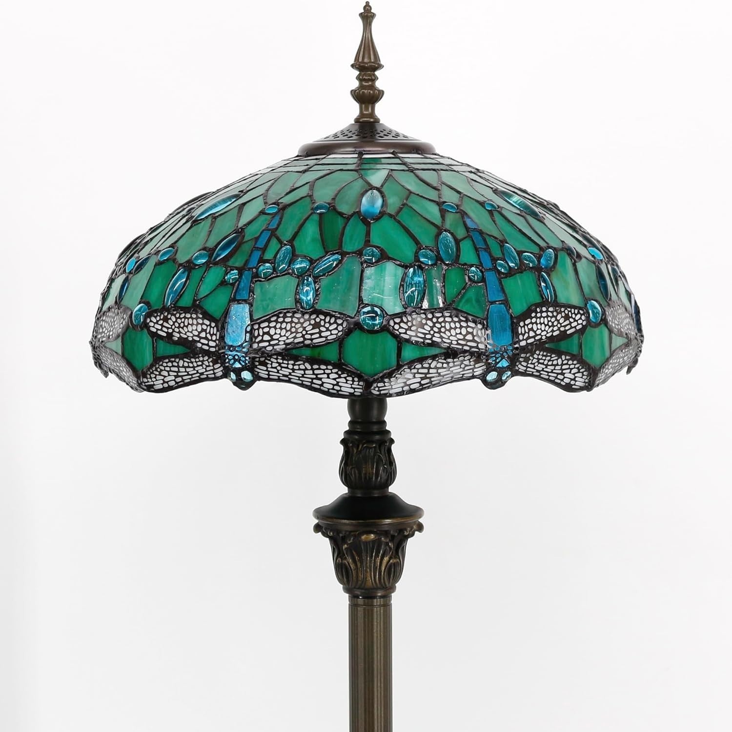 Stained Glass Tiffany Floor Lamp 70" Tall Antique Style Reading Light