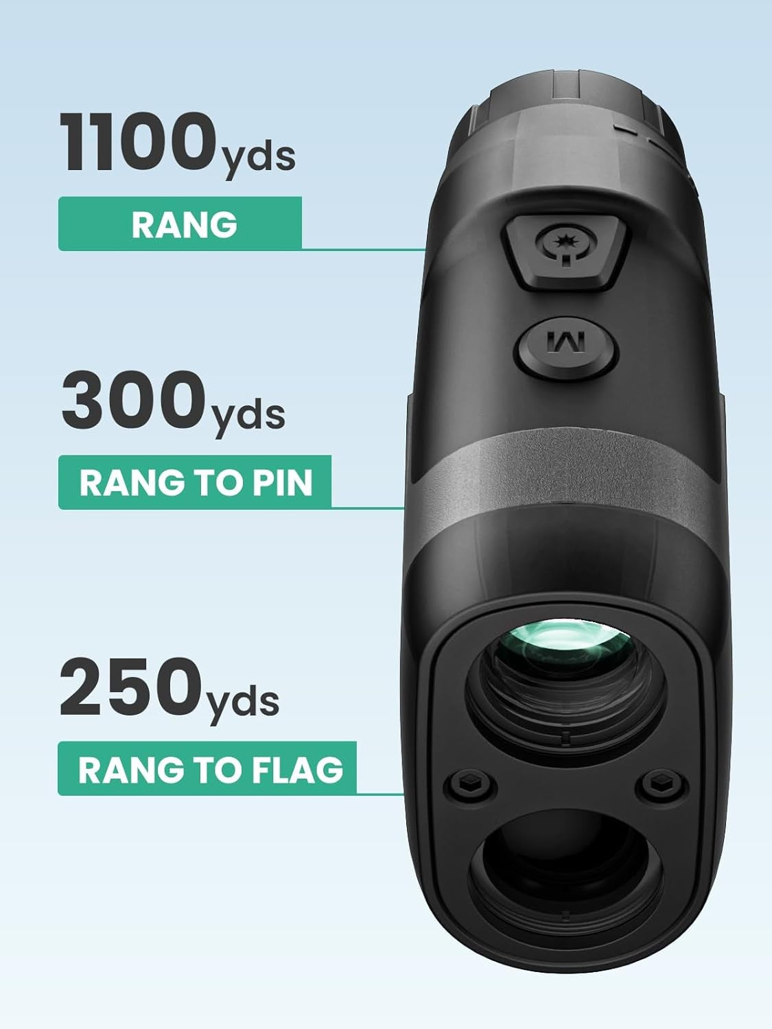 Golf Rangefinder 1100Y Slope On Off Flag Lock Vibration 6X Accuracy