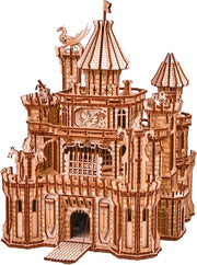 3D Wooden Puzzle Castle Kit w/ LED, Rotating Towers – 978 Pcs Gift Set