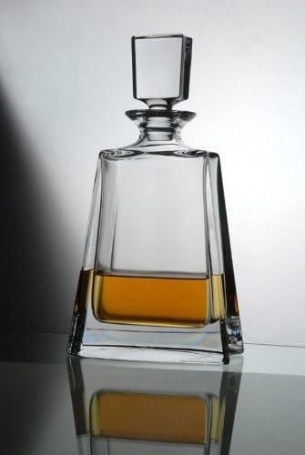 Crystal Spirit Decanter 500ml Rectangular Handmade Glass Modern Bar Bottle