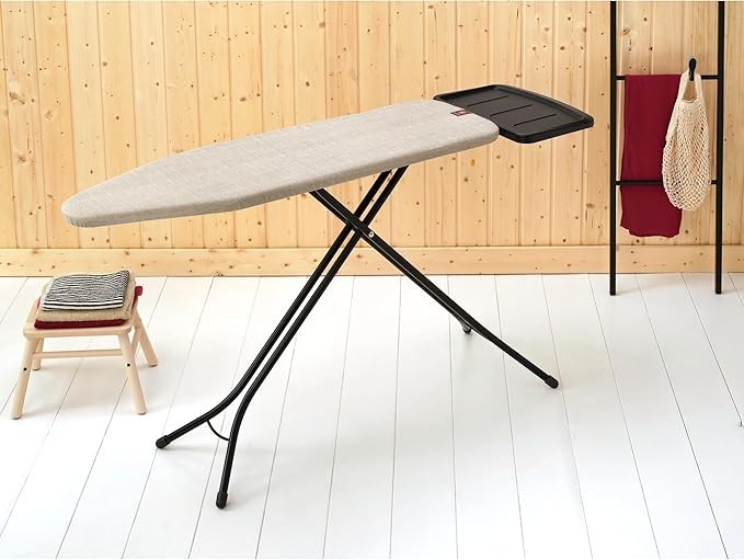 Large Ironing Board 124x38cm Anti Wobble Adjustable Height Steam Iron Rest