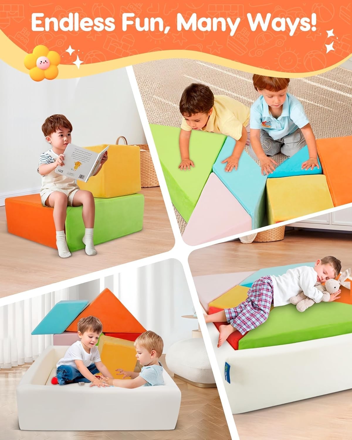 Modular Kids Play Sofa with Puzzle Design & Ball Pit – Soft, Creative Fun