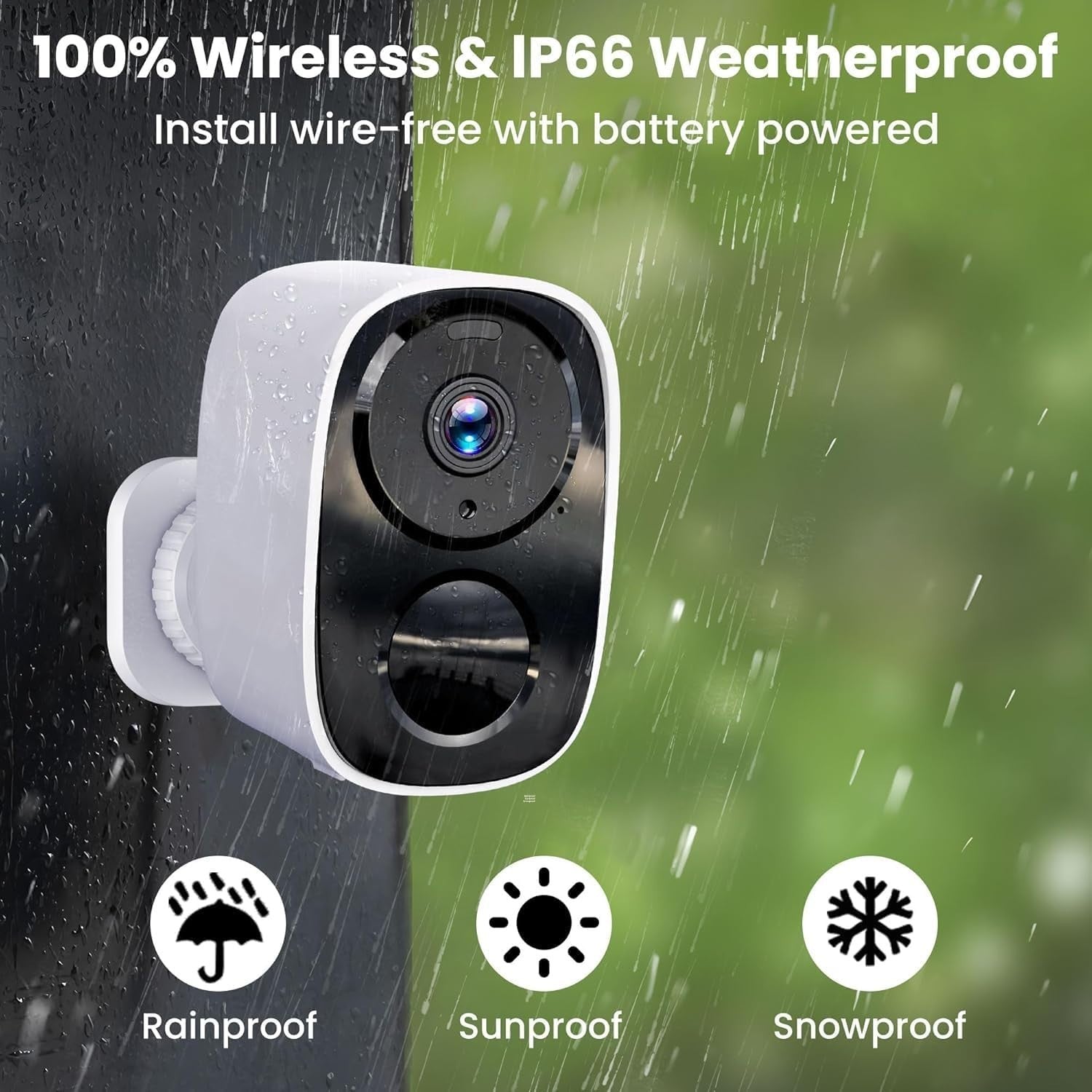 2K Wireless Security Camera Outdoor 5GHz WiFi Color Night Vision IP66