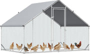 Walk In Galvanised Chicken Run Outdoor Pet Playpen with Cover 4–6 Hens